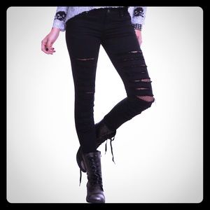 Royal Bones Tripp Black Fishnet Skinny Jeans 3